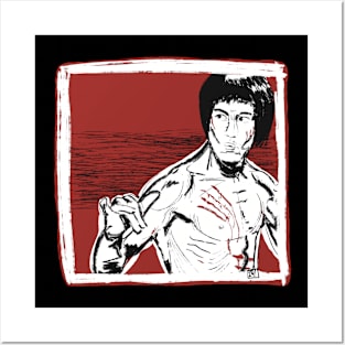 Red Bruce Lee Posters and Art